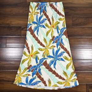Never Fully Dressed Women's Size US 10 Palm Print Dorris Pull On Maxi Skirt